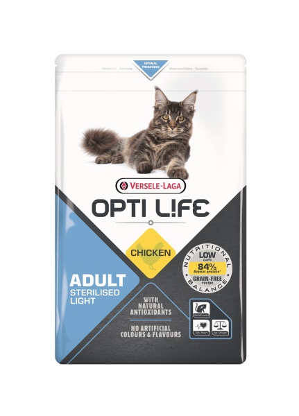 Versele Laga Opti Life Cat Adult Sterilised/Light Grain Free Chicken 4 x 2.5kg