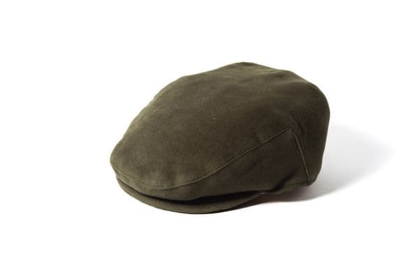 Failsworth Water Resistant Coated Moleskin Flat Cap - Olive