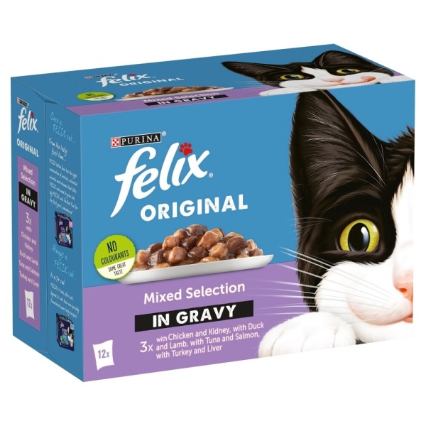 Felix Pouch Mixed Selection in Gravy 4 x 12 x 100g