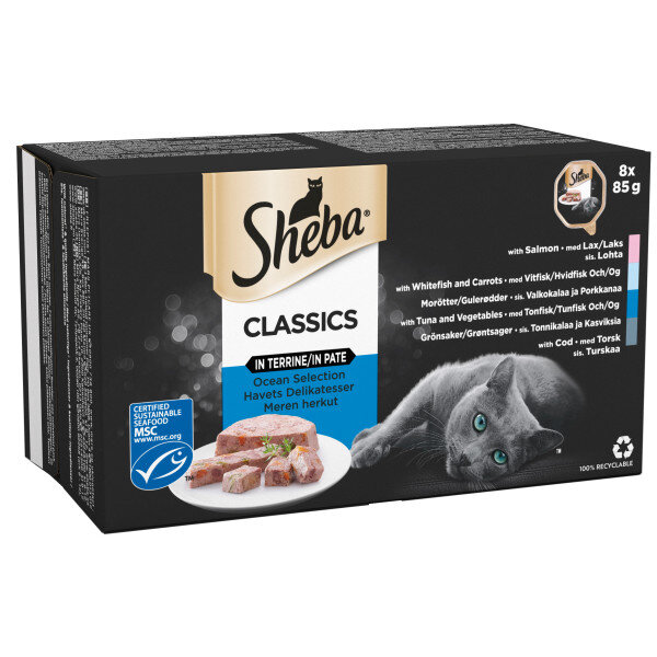 Sheba Classic Ocean Selection in Terrine Trays 4 x 8 x 85g