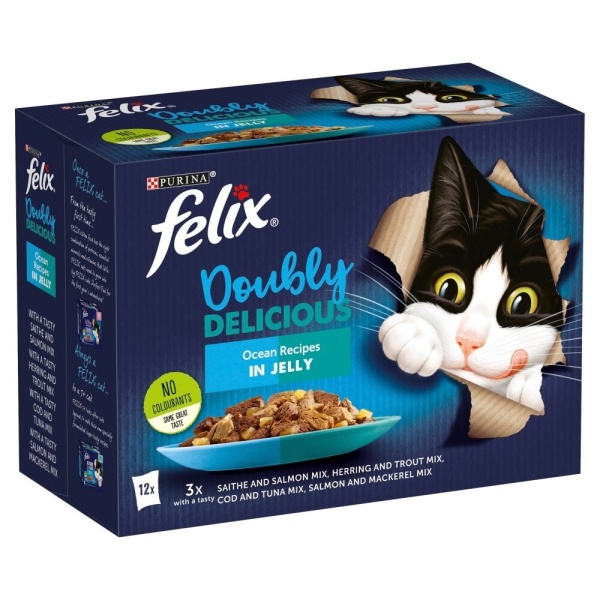 Felix Pouch As Good As It Looks Doubly Delicious Ocean Recipes in Jelly 4 x 12 x 100g