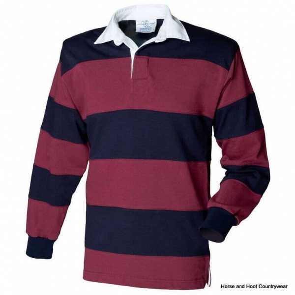 Front Row & Co Sewn Stripe Long Sleeve Rugby Shirt