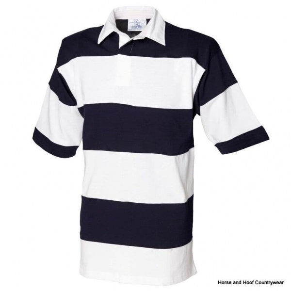 Front Row & Co Sewn Stripe Short Sleeve Rugby Shirt