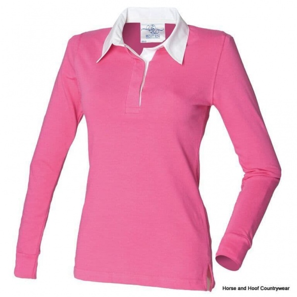Front Row & Co Women's Long Sleeve Plain Rugby Shirt