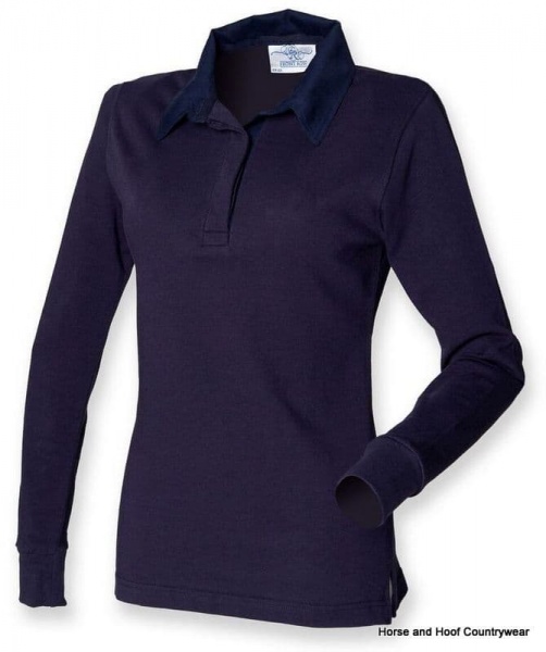 Front Row & Co Women's Long Sleeve Plain Rugby Shirt