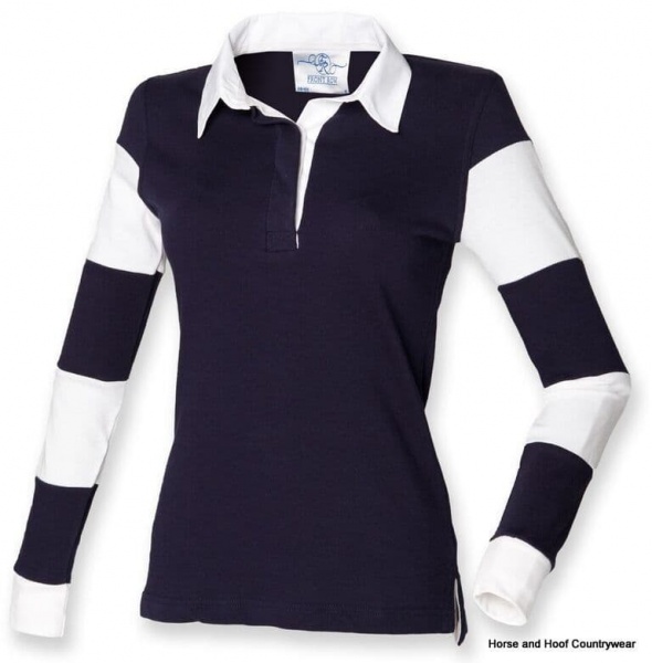 Front Row & Co Women's Striped Sleeve Rugby Shirt