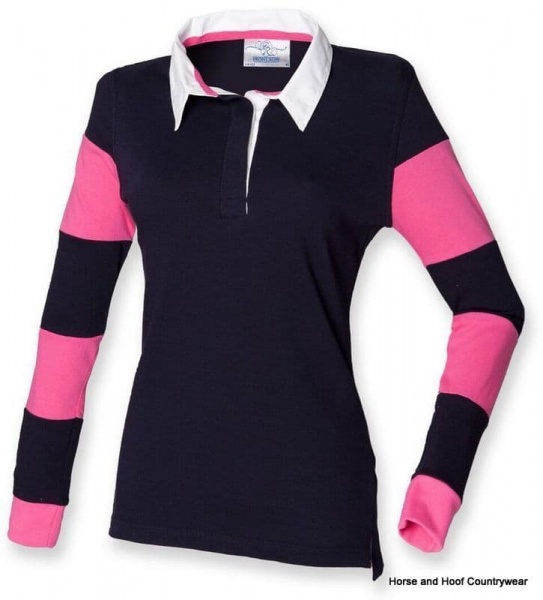 Front Row & Co Women's Striped Sleeve Rugby Shirt