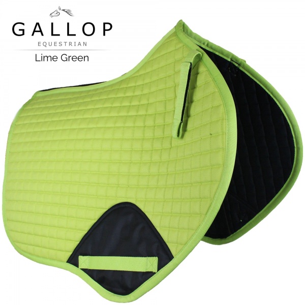 Gallop Prestige Close Contact/GP Quilted Saddle Pad - Lime Green