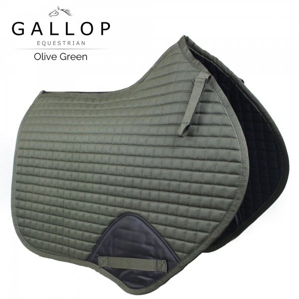 Gallop Prestige Close Contact/GP Quilted Saddle Pad - Olive Green