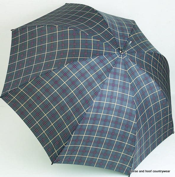 Golf Umbrella - Grey /  Purple Tartan