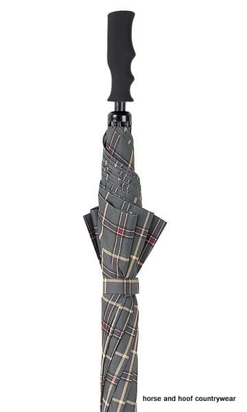 Golf Umbrella - Grey /  Purple Tartan