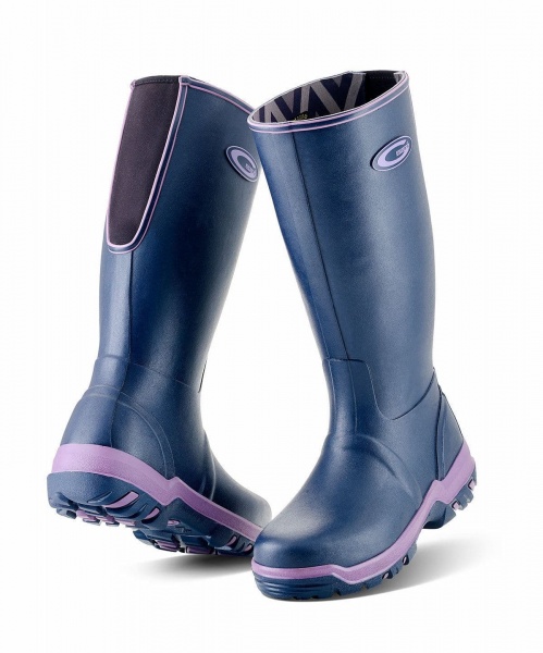 Grubs Rainline Wellington Boots - Aubergine