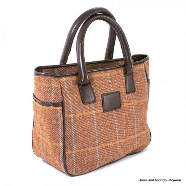 Heather Accessories Allegra British Tweed Tote Bag - Rust/Turquoise