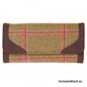 Heather Accessories Allegra British Tweed Tote Purse -  Light Olive/Red Check