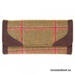 Heather Accessories Allegra British Tweed Tote Purse -  Light Olive/Red Check