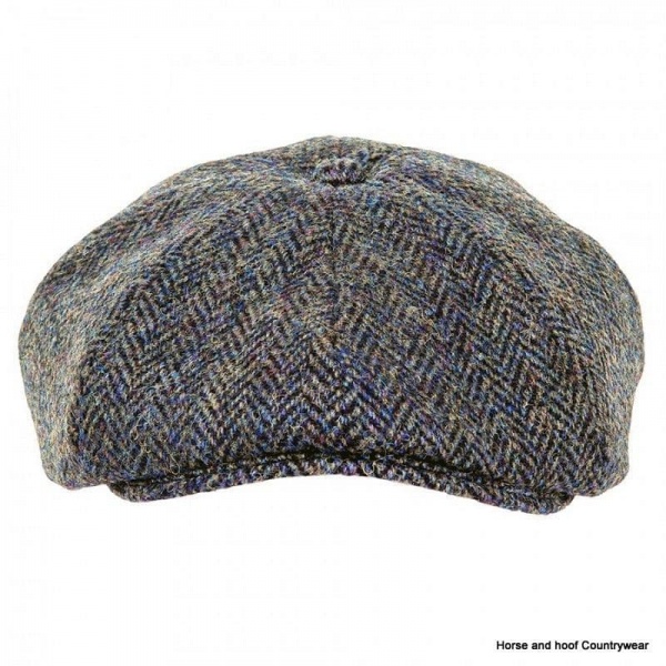 Heather Hats Arran Harris Tweed Flat 8pc Cap - Dk Green HB