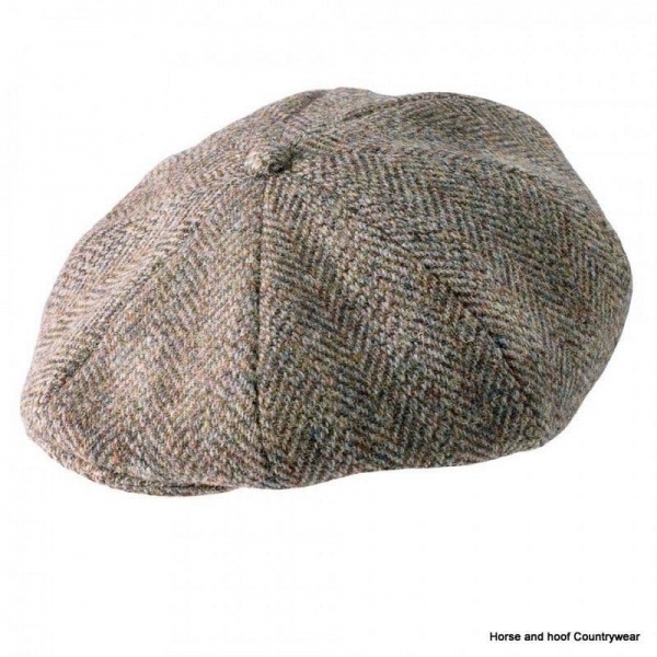 Heather Hats Arran Harris Tweed Flat 8pc Cap - Green
