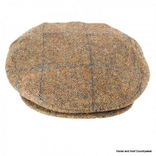 Heather Hats Chapman Shetland Tweed Cap - Navy Overcheck