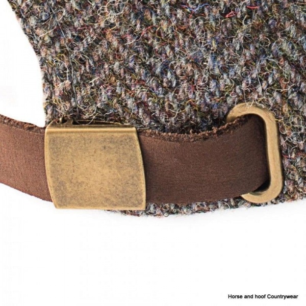 Heather Hats Glencairn Harris Tweed Leather Peak Baseball Cap - Green