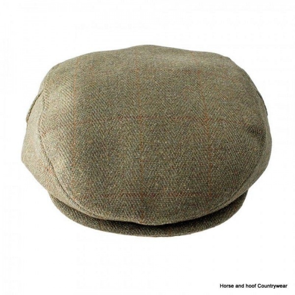 Heather Hats Graywood Adjustable Derby Tweed Cap - Dark Green/Gold Stripe