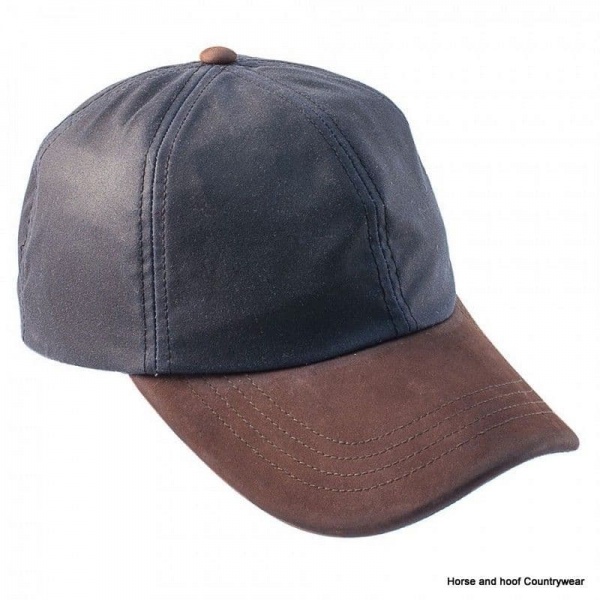 Heather Hats Hamilton Wax Leather Peak Baseball Cap - Navy