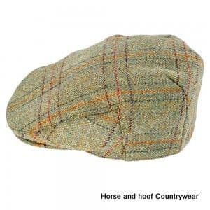 Heather Hats Kinloch Waterproof British Tweed Cap - Light Olive Check