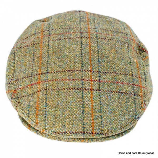 Heather Hats Kinloch Waterproof British Tweed Cap - Light Olive Check