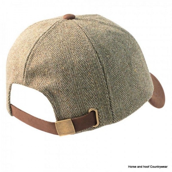 Heather Hats Valley Derby Tweed Leather Peak Baseball Cap - Light Green