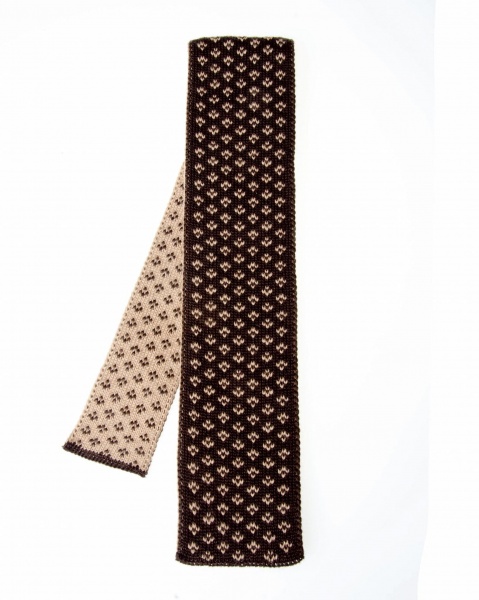 House Of Cheviot Boughton Necktie - Dark Natural/Camel