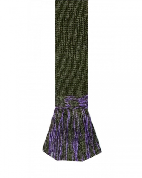 House Of Cheviot Classic Garter Ties - Dark Olive and Lilac