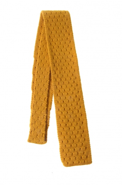 House Of Cheviot Honeycombe Necktie - New Mustard