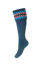 House Of Cheviot Lady Angus Socks - Navy