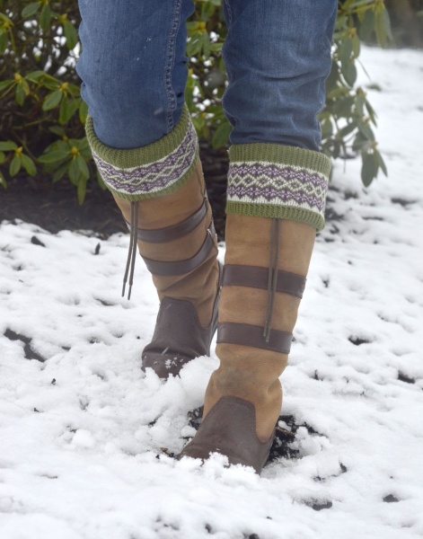 House Of Cheviot Lady Fairisle Socks - Bluebell