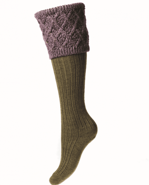 House Of Cheviot Lady Forres Socks - Dark Olive