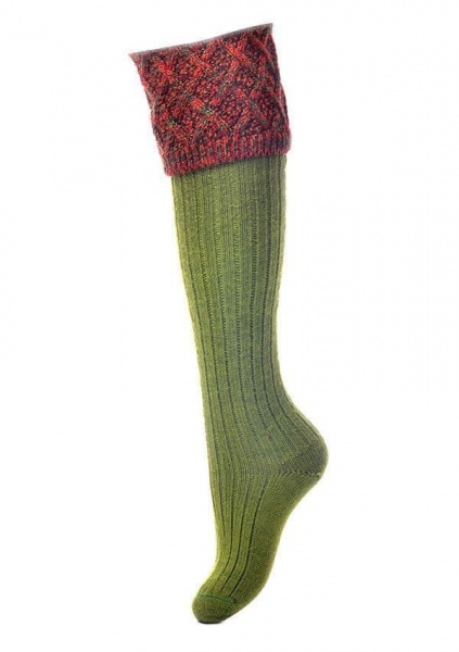 House Of Cheviot Lady Forres Socks - Moss