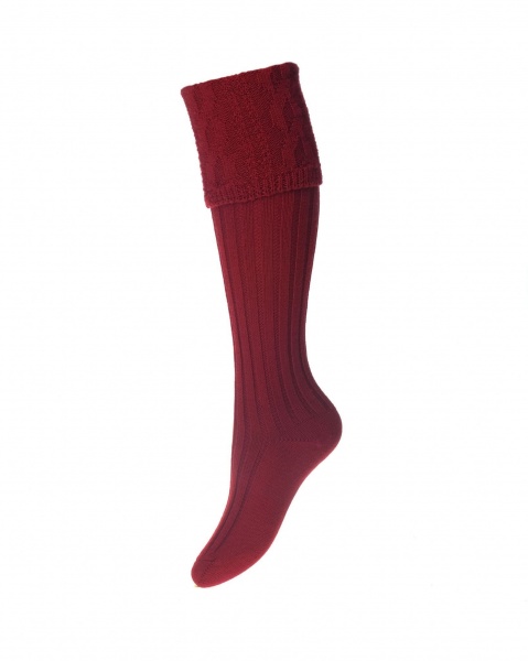 House Of Cheviot Lady Glenmore Socks - Brick Red