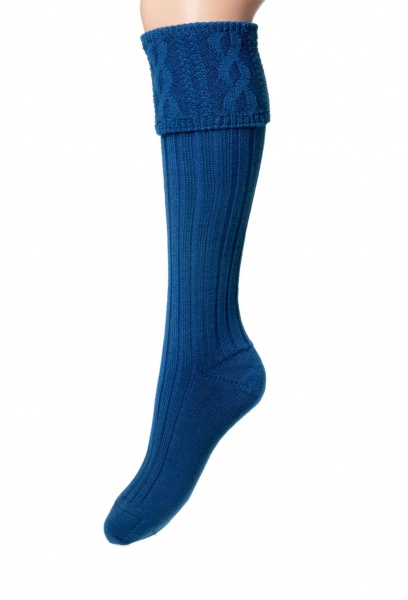 House Of Cheviot Lady Glenmore Socks - Mid Blue