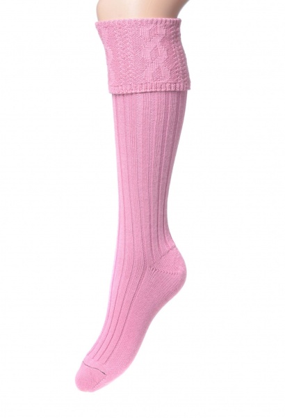 House Of Cheviot Lady Glenmore Socks - Rosewater