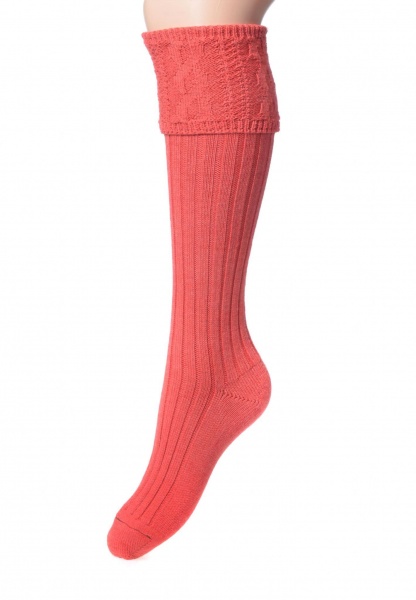 House Of Cheviot Lady Glenmore Socks - Salmon