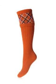 House Of Cheviot Lady Melrose Socks - Burnt Orange