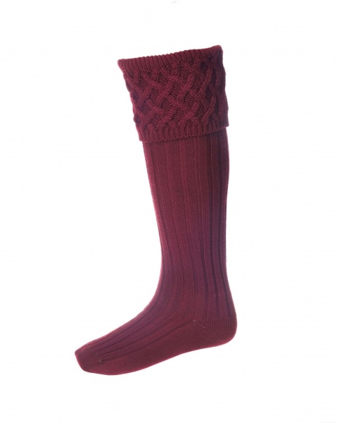 House Of Cheviot Lady Rannoch Socks - Burgundy