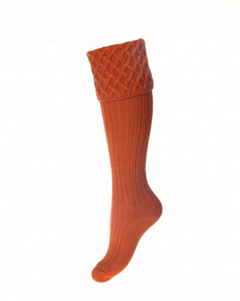 House Of Cheviot Lady Rannoch Socks - Burnt Orange