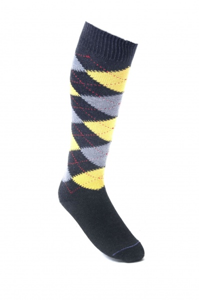 House Of Cheviot Men's Argyle Golf Socks - Charcoal