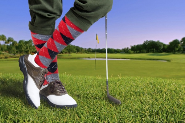 House Of Cheviot Men's Argyle Golf Socks - Red