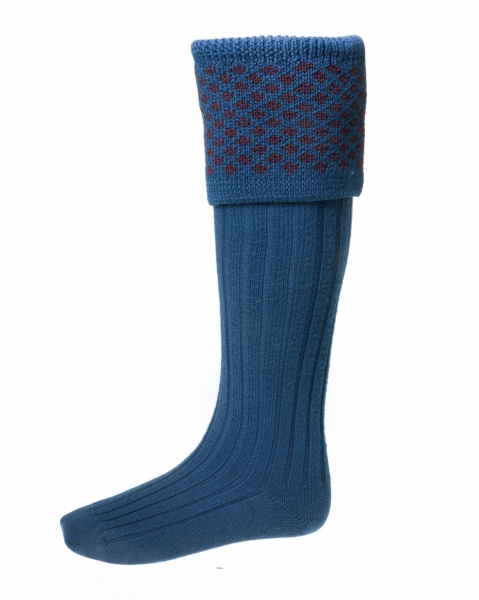 House Of Cheviot Men's Boughton Socks - Mid Blue
