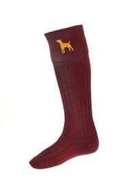 House Of Cheviot Men's Buckminster Socks - Burgundy