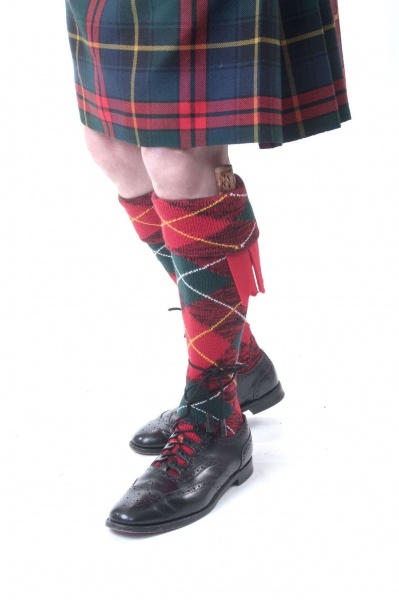 House Of Cheviot Men's Clansman Full Argyle Kilt Hose - Royal Scott