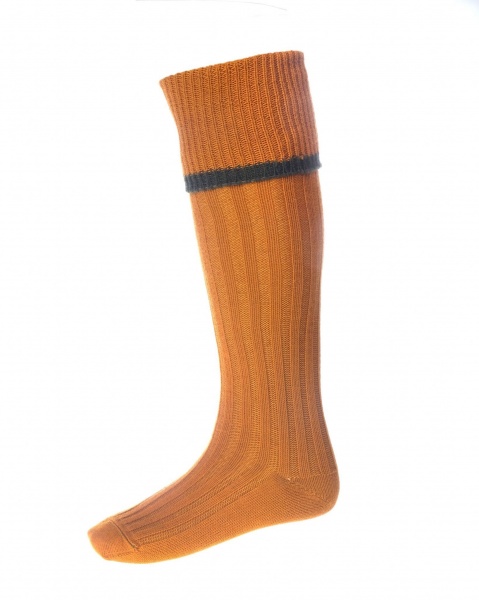 House Of Cheviot Men's Estate Field Sock - Ochre