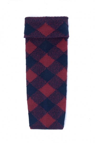 House Of Cheviot Men's Full Evening Diced Kilt Hose - Navy/Burgundy