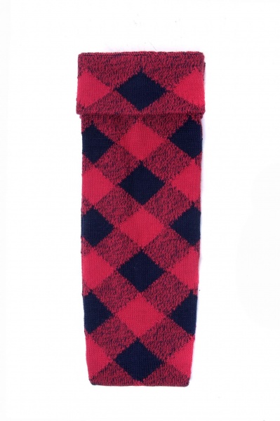 House Of Cheviot Men's Full Evening Diced Kilt Hose - Tartan Red/Navy